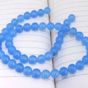 Shop Jade Beads! SALE PRICE Sea Blue Jade Beads Round shape— 4mm ,6mm, 8mm ,10mm ,12mm ,14mm — 15.5 inches strand | Natural genuine beads Jade beads for beading and jewelry making.  #jewelry #beads #beadedjewelry #diyjewelry #jewelrymaking #beadstore #beading #affiliate #ad