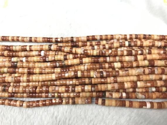 New Red Wood Jasper 3x6mm Heishi Genuine Grain Gemstone Loose Beads 15 Inch Jewelry Supply Bracelet Necklace Material Support Wholesale