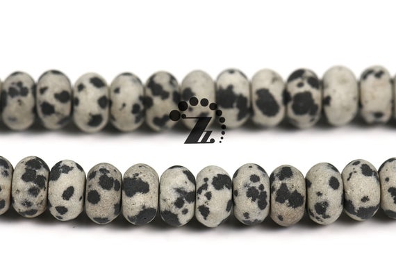 Dalmatian Jasper Matte Rondelle Beads,dalmatian Spot Jasper,natural,gemstone, Diy Beads,4x6mm 5x8mm For Choice,15" Full Strand N