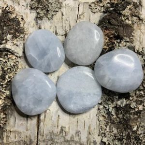 Shop Blue Calcite Shapes! KRIO® – Calcite blue as disc stone, hand flatterer OR as pendant with 2 silver loops to choose from | Natural genuine stones & crystals in various shapes & sizes. Buy raw cut, tumbled, or polished gemstones for making jewelry or crystal healing energy vibration raising reiki stones. #crystals #gemstones #crystalhealing #crystalsandgemstones #energyhealing #affiliate #ad