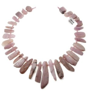 Shop Crystal Beads for Jewelry Making! Natural Kunzite Graduated Irregular Slice Stick Points Beads 20-40mm 15.5" Strnd | Natural genuine beads Quartz beads for beading and jewelry making.  #jewelry #beads #beadedjewelry #diyjewelry #jewelrymaking #beadstore #beading #affiliate #ad