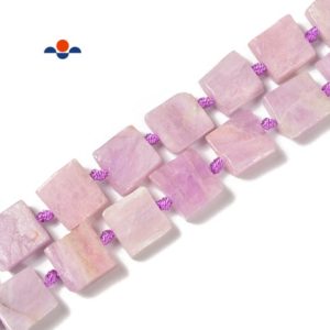 Shop Kunzite Bead Shapes! Natural Kunzite Square Beads Size 10-12mm 15.5'' Strand | Natural genuine other-shape Kunzite beads for beading and jewelry making.  #jewelry #beads #beadedjewelry #diyjewelry #jewelrymaking #beadstore #beading #affiliate #ad