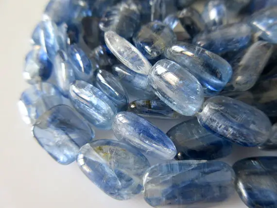 3 Strands Wholesale Natural Blue Kyanite Smooth Tumble Beads, 11mm T0 17mm Beads, 16 Inch Strand, Gds5/2