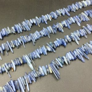 Shop Kyanite Chip & Nugget Beads! Natural Kyanite Chip Beads Stick Beads Tiny Kyanite Shard Beads Polished Blue Kyanite Beads Top Drilled Supplies 10-25mm 15.5" full strand | Natural genuine chip Kyanite beads for beading and jewelry making.  #jewelry #beads #beadedjewelry #diyjewelry #jewelrymaking #beadstore #beading #affiliate #ad