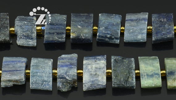 Kyanite Smooth Nugget Bead,blue Kyanite,centre Drilled Bead,irregular,freedom,gemstone,natural,diy,9-10x13mm,15" Full Strand