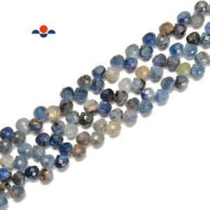 Shop Kyanite Faceted Beads! Natural Kyanite Faceted Round Teardrop Beads Size 6mm 15.5'' Strand | Natural genuine faceted Kyanite beads for beading and jewelry making.  #jewelry #beads #beadedjewelry #diyjewelry #jewelrymaking #beadstore #beading #affiliate #ad