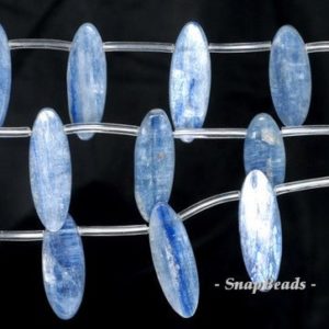 Shop Kyanite Bead Shapes! Blue Kyanite Gemstone Grade A Marquise Oval Topdrill 30x10mm 5 Beads Loose Beads (90143952-175) | Natural genuine other-shape Kyanite beads for beading and jewelry making.  #jewelry #beads #beadedjewelry #diyjewelry #jewelrymaking #beadstore #beading #affiliate #ad