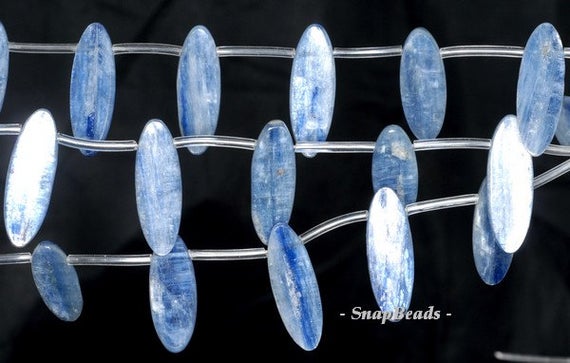 Blue Kyanite Gemstone Grade A Marquise Oval Topdrill 30x10mm 5 Beads Loose Beads (90143952-175)