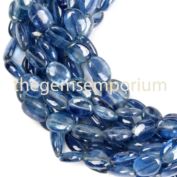 Kyanite Plain Smooth Oval Beads, Kyanite Plain Oval Gemstone Beads, Kyanite Plain Oval Beads, Kyanite Smooth Oval Beads
