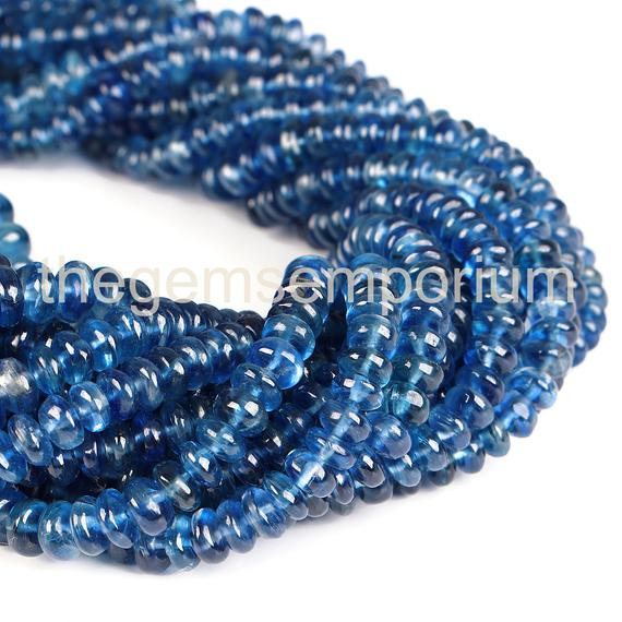 Kyanite Plain Smooth Rondelle Beads, 3-6.5mm Kyanite  Gemstone Beads,kyanite Smooth Rondelle, Kyanite Plain,kyanite Plain Smooth Beads