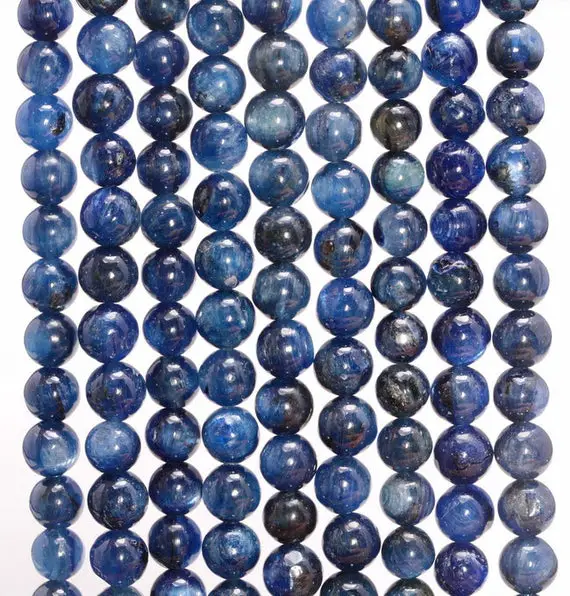 6mm Kyanite Gemstone Grade A Deep Blue Round 6mm Loose Beads 15.5 Inch Full Strand (90184226-855)