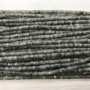 Genuine Labradorite 2x4mm Heishi Gray Gemstone Loose Beads 15 inch Jewelry Supply Bracelet Necklace Material Support Wholesale | Natural genuine other-shape Gemstone beads for beading and jewelry making.  #jewelry #beads #beadedjewelry #diyjewelry #jewelrymaking #beadstore #beading #affiliate #ad