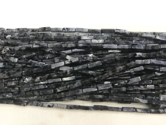 Genuine Black Labradorite 4x13mm Cuboid Natural Gemstone Loose Tube Beads 15inch Jewelry Supply Bracelet Necklace Material Support Wholesale