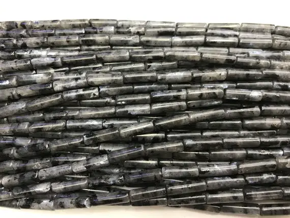 Genuine Black Labradorite 4x13mm Column Natural Gemstone Loose Tube Beads 15inch Jewelry Supply Bracelet Necklace Material Support Wholesale