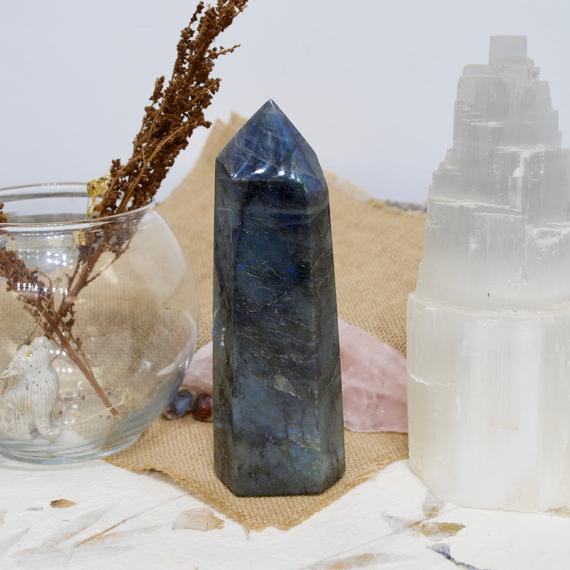 Peaceful Blue Labradorite Tower // Polished Labradorite // Metaphysical Crystal // Village Silversmith