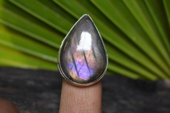 925 Silver Purple Labradorite Ring-purple Flashy Labradorite Ring-labradorite Ring-handmade Ring-ring For Women-design Ring