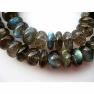 Shop Labradorite Rondelle Beads! Labradorite Beads, Blue Fire Gem Stone, 6mm To 10mm  Beads, Rondelle Beads, Gemstone Beads, 13 Inch Strand | Natural genuine rondelle Labradorite beads for beading and jewelry making.  #jewelry #beads #beadedjewelry #diyjewelry #jewelrymaking #beadstore #beading #affiliate #ad