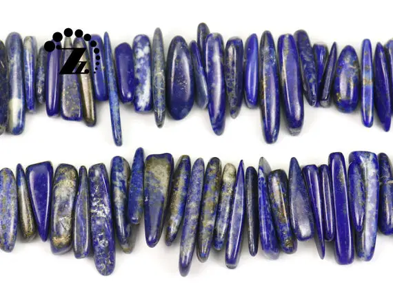 Lapis Lazuli Smooth Stick Beads,chips Beads,blue Lapis Lazuli,natural,gemstone,diy,top Drilled Beads,13-18mm,15" Full Strand