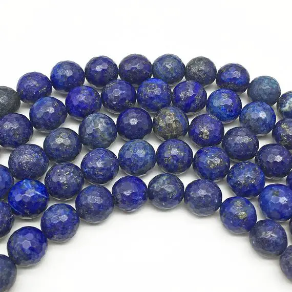 10mm Faceted Lapis Lazuli Beads, Gemstone Beads, Wholesale Beads