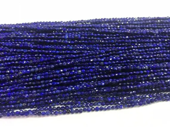 Genuine Faceted Lapis Lazuli 2.5mm Flat Round Cut Grade A Natural Coin Beads 15 Inch Jewelry Supply Bracelet Necklace Material Wholesale
