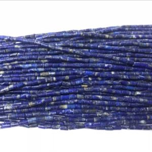 Natural Lapis Lazuli 2x4mm Column Genuine Loose Blue Genstone Tube Beads 15inch Jewelry Supply Bracelet Necklace Material Support Wholesale | Natural genuine other-shape Gemstone beads for beading and jewelry making.  #jewelry #beads #beadedjewelry #diyjewelry #jewelrymaking #beadstore #beading #affiliate #ad