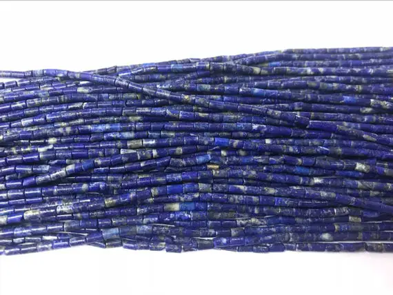 Natural Lapis Lazuli 2x4mm Column Genuine Loose Blue Genstone Tube Beads 15inch Jewelry Supply Bracelet Necklace Material Support Wholesale