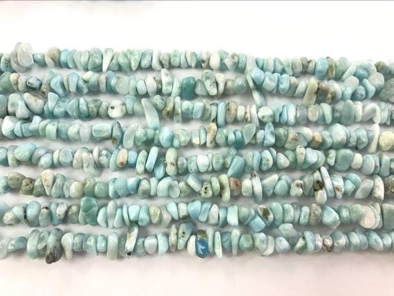 Natural Blue Larimar 5-8mm Chips Genuine Gemstone Nugget Beads 15 Inch Jewelry Supply Bracelet Necklace Material Support Wholesale