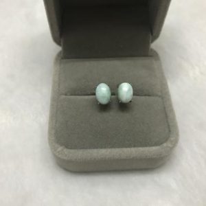 Shop Larimar Earrings! Natural 6x9mm Oval Blue Larimar Genuine Gemstone Earrings —1 Pair (2pcs) | Natural genuine Larimar earrings. Buy crystal jewelry, handmade handcrafted artisan jewelry for women.  Unique handmade gift ideas. #jewelry #beadedearrings #beadedjewelry #gift #shopping #handmadejewelry #fashion #style #product #earrings #affiliate #ad