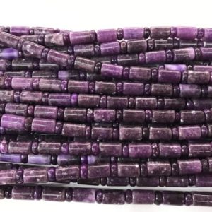 Lepidolite 6x10mm Column Purple Dyed Gemstone Loose Tube Beads Grade AB 15 inch Jewelry Supply Bracelet Necklace Material Support Wholesale | Natural genuine other-shape Gemstone beads for beading and jewelry making.  #jewelry #beads #beadedjewelry #diyjewelry #jewelrymaking #beadstore #beading #affiliate #ad