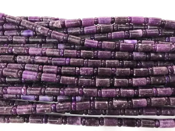 Lepidolite 6x10mm Column Purple Dyed Gemstone Loose Tube Beads Grade Ab 15 Inch Jewelry Supply Bracelet Necklace Material Support Wholesale