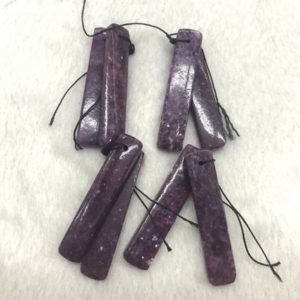 Shop Lepidolite Pendants! Natural Purple Lepidolite Long Rectangle-Shaped 10x48mm Coloured Dyed Gemstone Freeshape Pendant —1 Pair(2pcs) | Natural genuine Lepidolite pendants. Buy crystal jewelry, handmade handcrafted artisan jewelry for women.  Unique handmade gift ideas. #jewelry #beadedpendants #beadedjewelry #gift #shopping #handmadejewelry #fashion #style #product #pendants #affiliate #ad