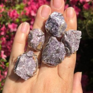 Shop Lepidolite Rings! Lepidolite Ring | Natural genuine Lepidolite rings, simple unique handcrafted gemstone rings. #rings #jewelry #shopping #gift #handmade #fashion #style #affiliate #ad