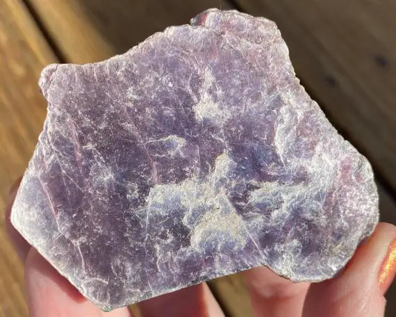 2.9" Standing Lepidolite Slab, Thick Chunky Natural Lithium Mica Crystal #8