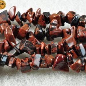 Shop Obsidian Beads! Mahogany Obsidian,35 inch full strand Mahogany Obsidian chips beads,nugget beads,Irregular beads,5-10mm | Natural genuine beads Obsidian beads for beading and jewelry making.  #jewelry #beads #beadedjewelry #diyjewelry #jewelrymaking #beadstore #beading #affiliate #ad