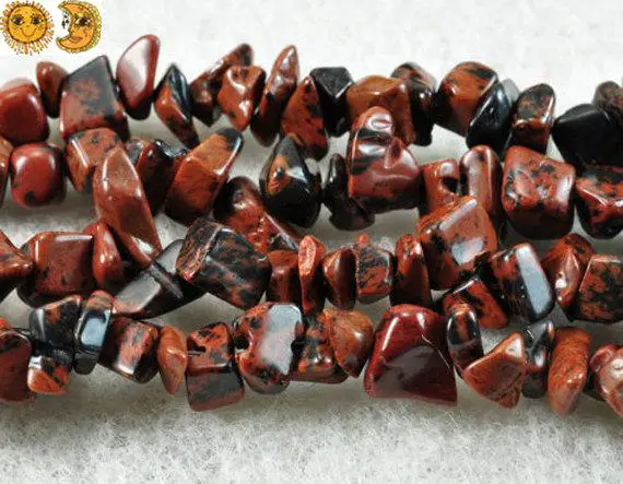 Mahogany Obsidian,35 Inch Full Strand Mahogany Obsidian Chips Beads,nugget Beads,irregular Beads,5-10mm