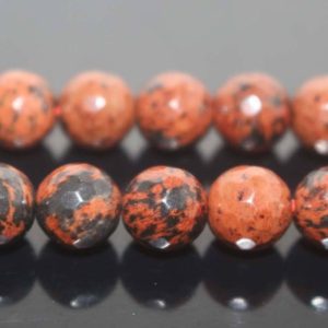 Shop Mahogany Obsidian Beads! Natural 128 Faceted Mahogany Obsidian Round Beads,Mahogany Obsidian Gemstone Beads,6mm 8mm 10mm 12mm beads,one strand 15",Mahogany Obsidian | Natural genuine faceted Mahogany Obsidian beads for beading and jewelry making.  #jewelry #beads #beadedjewelry #diyjewelry #jewelrymaking #beadstore #beading #affiliate #ad