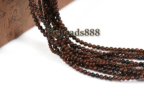 Mahogany Obsidian,15 Inch Full Strand Natural Mahogany Obsidian Smooth Round Beads 2mm 3mm For Choice