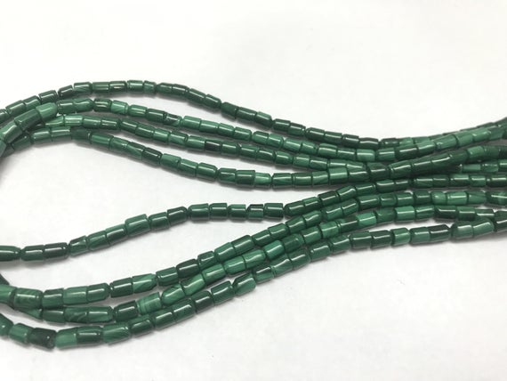 Genuine Malachite 4x5mm Column Nuggets Green Gemstone Tube Loose Beads 15 Inch Jewelry Supply Bracelet Necklace Material Support Wholesale