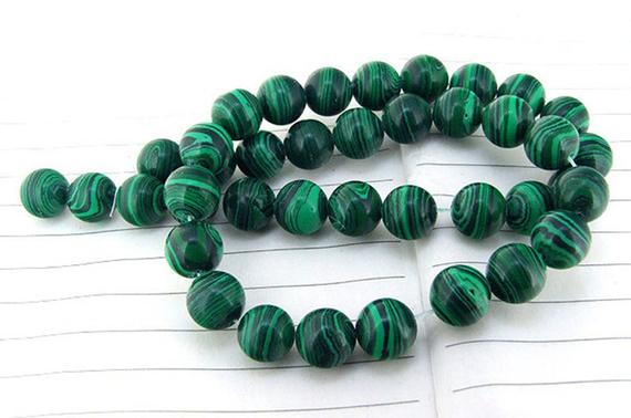 Green Malachite Beads Smooth Round Beads 4 6 8 10 12 &14mm Available , Malachite Necklace ,jewelry Making