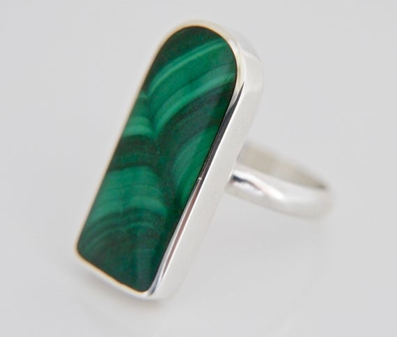 Malachite Ring - Handmade In Silver - Woman's Ring
