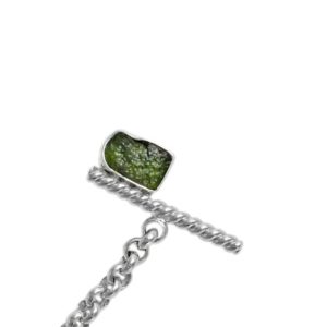 Shop Moldavite Necklaces! One of a Kind Moldavite Necklace, Meteorite Rolo Chain Necklace, Toggle Clasp Necklace Silver, Raw Stone Necklace, Chunky Chain Moldavite | Natural genuine Moldavite necklaces. Buy crystal jewelry, handmade handcrafted artisan jewelry for women.  Unique handmade gift ideas. #jewelry #beadednecklaces #beadedjewelry #gift #shopping #handmadejewelry #fashion #style #product #necklaces #affiliate #ad