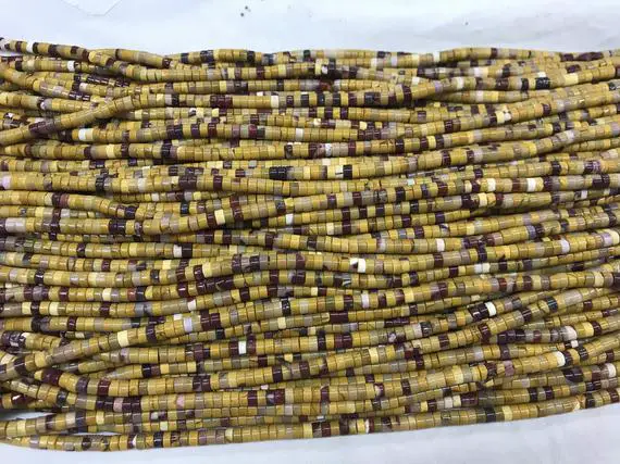 Natural Mookaite 3mm - 4mm Heishi Genuine Yellow Red Loose Gemstone Beads 15inch Jewelry Supply Bracelet Necklace Material Support Wholesale