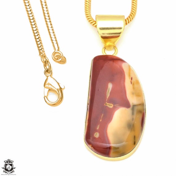 Mookaite Pendant Necklaces & Free 3mm Italian 925 Sterling Silver Chain Gph543