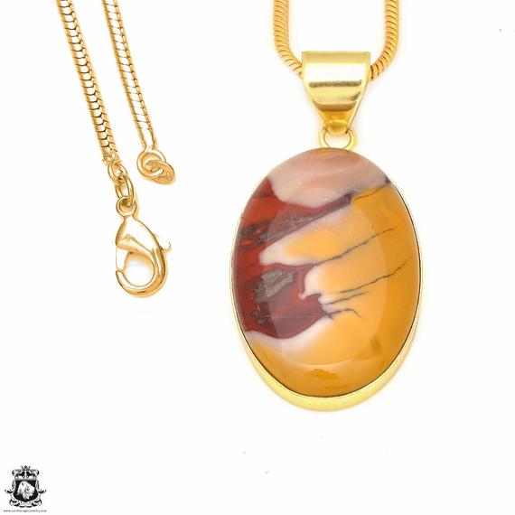 Mookaite Pendant Necklaces & Free 3mm Italian 925 Sterling Silver Chain Gph535