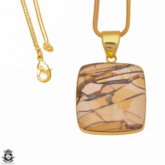 Brecciated Mookaite 24k Gold Necklace