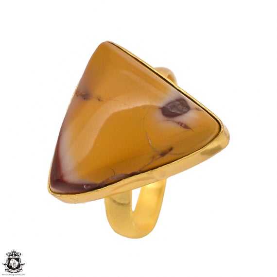 Size 10.5 - Size 12 Mookaite Ring Meditation Ring 24k Gold Ring Gpr1415
