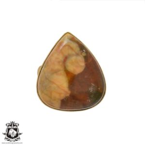 Shop Mookaite Jasper Rings! Size 7.5 – Size 9 Adjustable Mookaite 24K Gold Plated Ring GPR632 | Natural genuine Mookaite Jasper rings, simple unique handcrafted gemstone rings. #rings #jewelry #shopping #gift #handmade #fashion #style #affiliate #ad