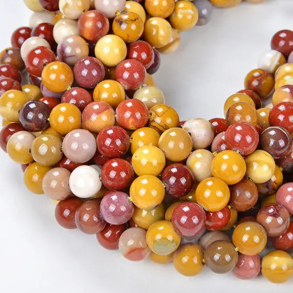 6mm Decadence Mookaite Gemstone Grade A Red Yellow Round 6mm Loose Beads 15.5 Inch Full Strand (90114575-243b)