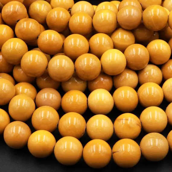 Natural Australian Yellow Mookaite 4mm 6mm 8mm 10mm 12mm Smooth Round Beads 15.5" Strand