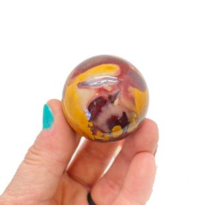 Shop Mookaite Jasper Stones & Crystals! Mookaite Jasper Sphere ~1.6" mookaite jasper stone – mookaite stone – mookaite sphere – Mookaite Jasper crystal – Mookaite crystal sphere | Natural genuine stones & crystals in various shapes & sizes. Buy raw cut, tumbled, or polished gemstones for making jewelry or crystal healing energy vibration raising reiki stones. #crystals #gemstones #crystalhealing #crystalsandgemstones #energyhealing #affiliate #ad
